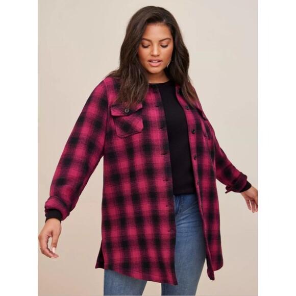 Torrid Plus Size Cotton Midi Shacket Jacket Size 3X - Picture 1 of 12